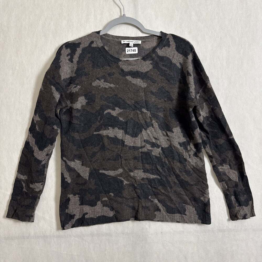 The Cashmere Project Women's Small 100% Cashmere Camo Pullover Knit Sweater